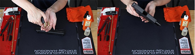 remove ammo for glock cleaning