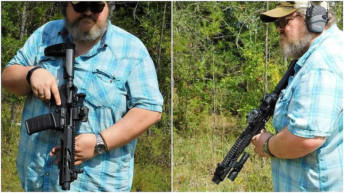 chris eger holding his db15 pistol for review