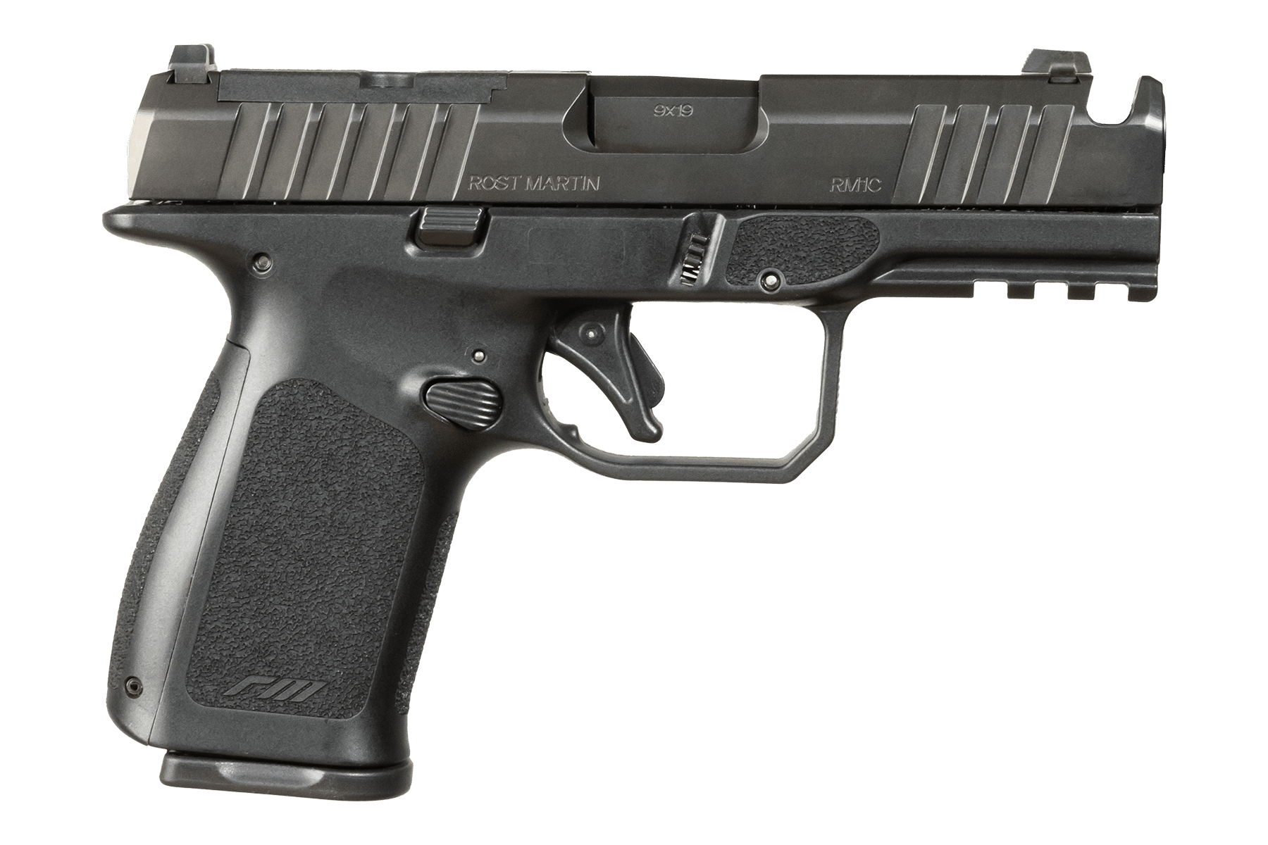 Rost Martin RM1C Comp 4" 9mm 15rd OR FS Handgun, Black