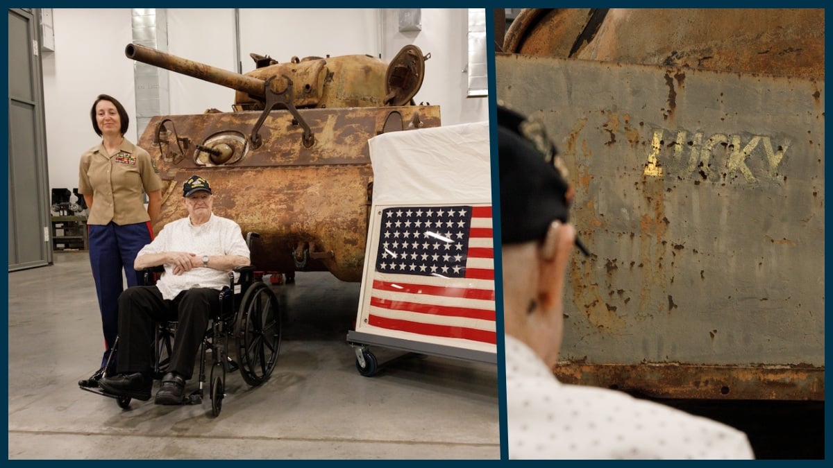WWII veteran visits military museum