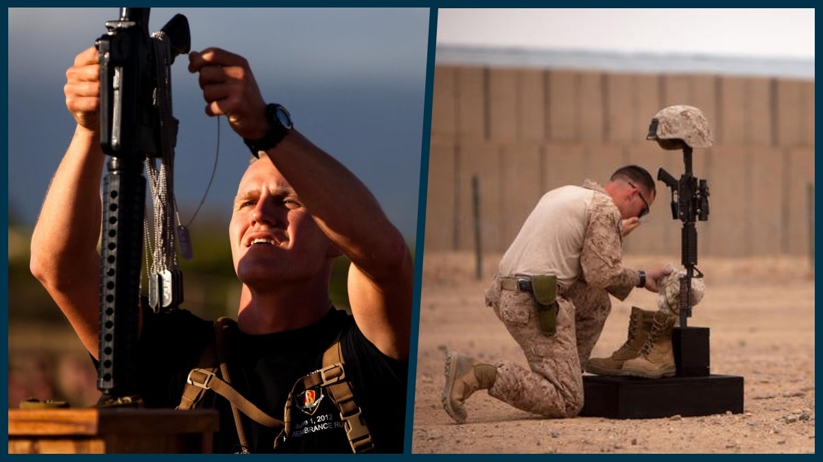 Marine honor their faller comrades