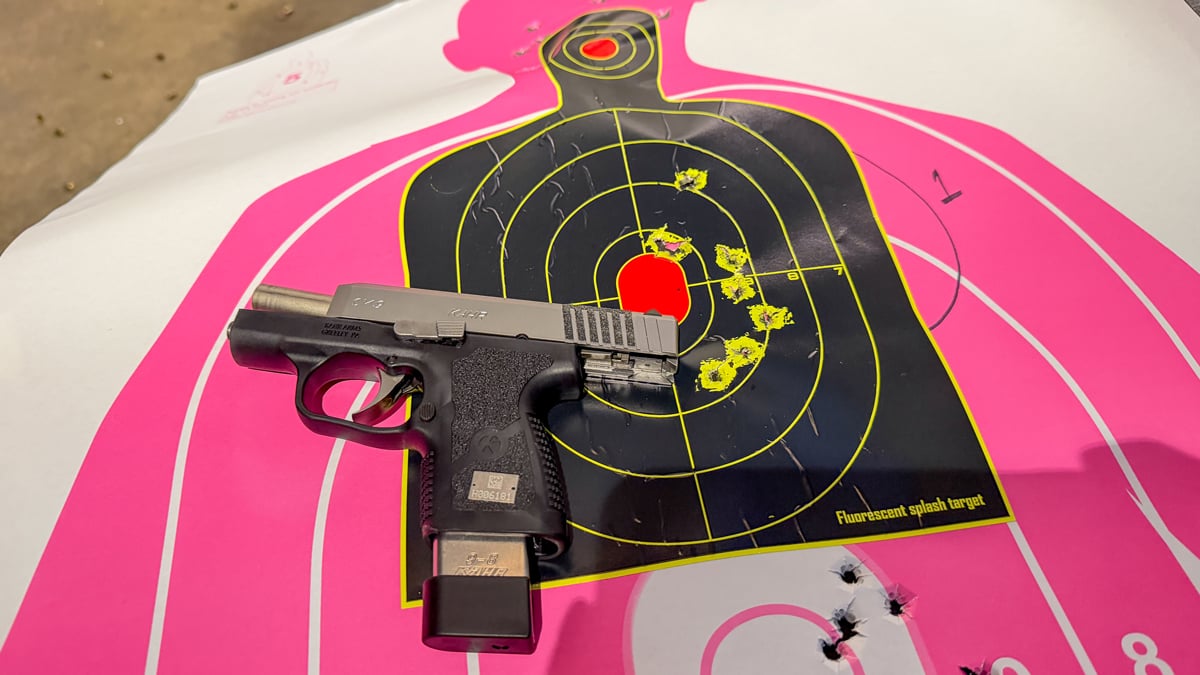 Kahr Arms CM9 with 10 yard target