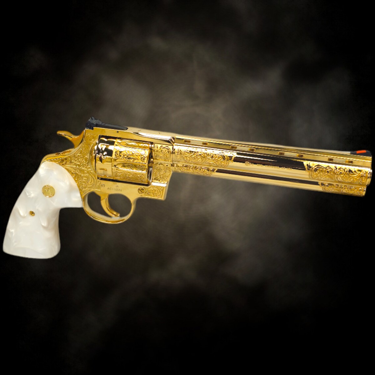 COLT Anaconda - 8 Inches - Scroll Engraving - All 24K Gold Plated with Upgraded Grips .44 magnum