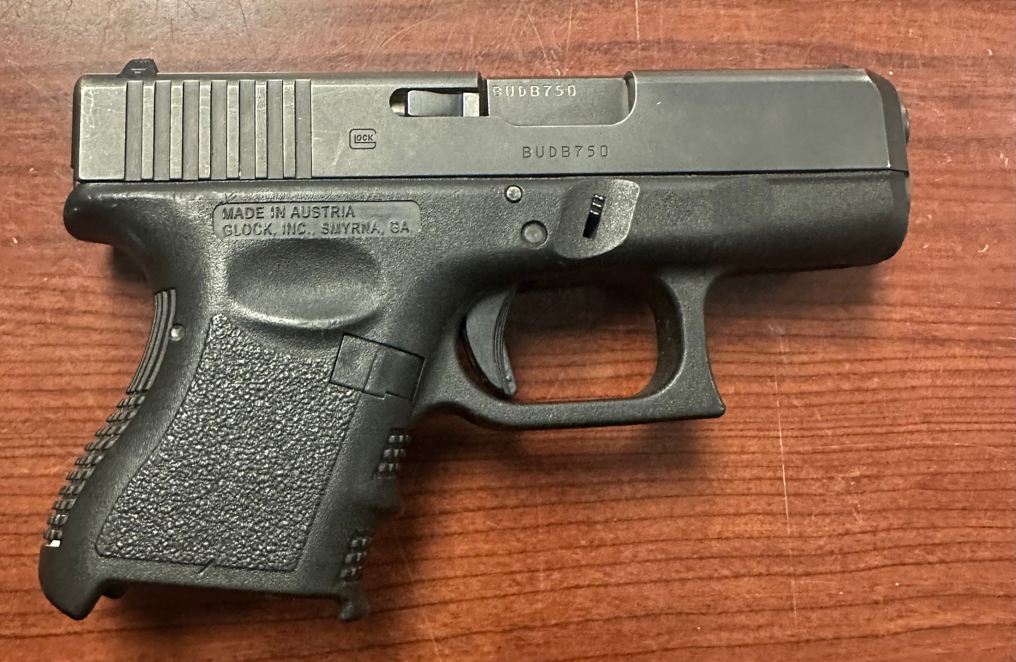 GLOCK G 26 preowned compact semi-auto with extended magazine