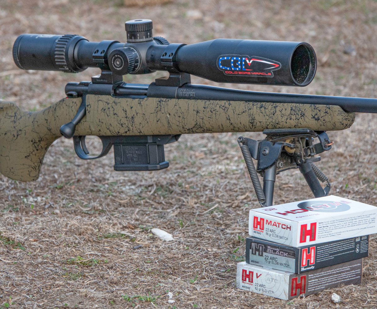 Howa Mini with .22 ARC ammo boxes