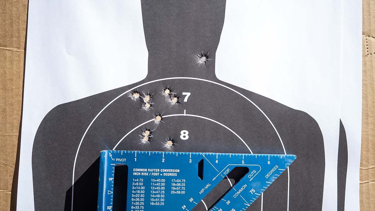 10-shot group on 25-yard paper target