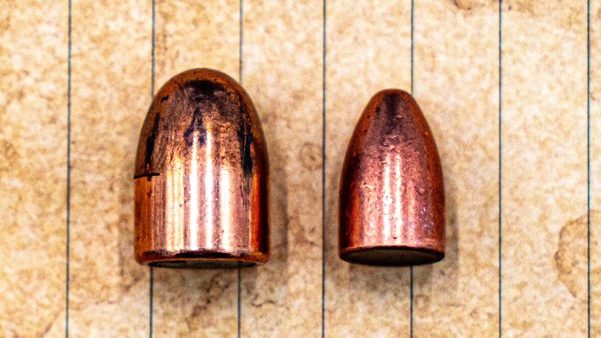 .45 ACP bullet compared to 9mm bullet