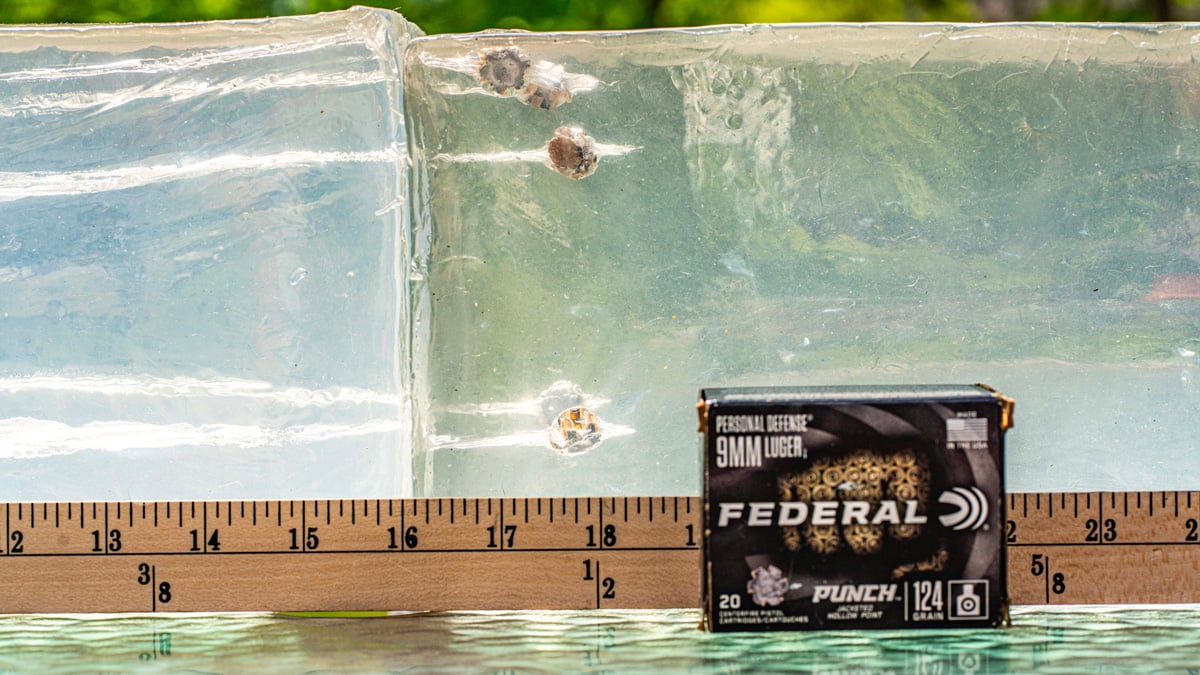 9mm Federal Punch in ballistic gel