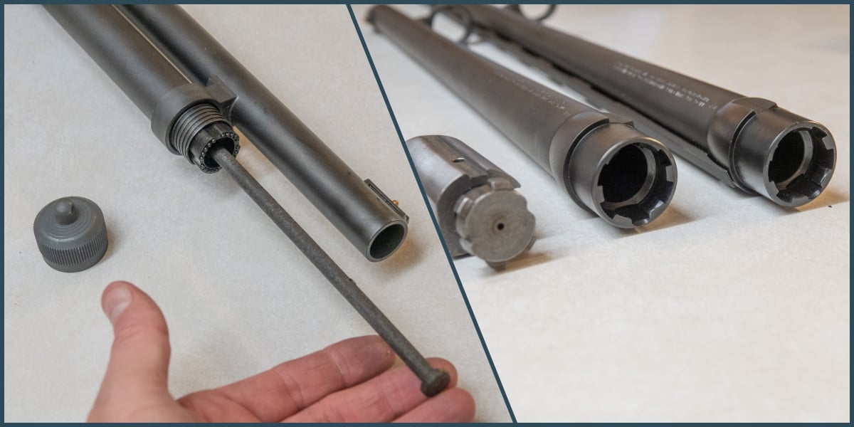 magazine and barrels detail on Stevens 320 Field Grade Combo