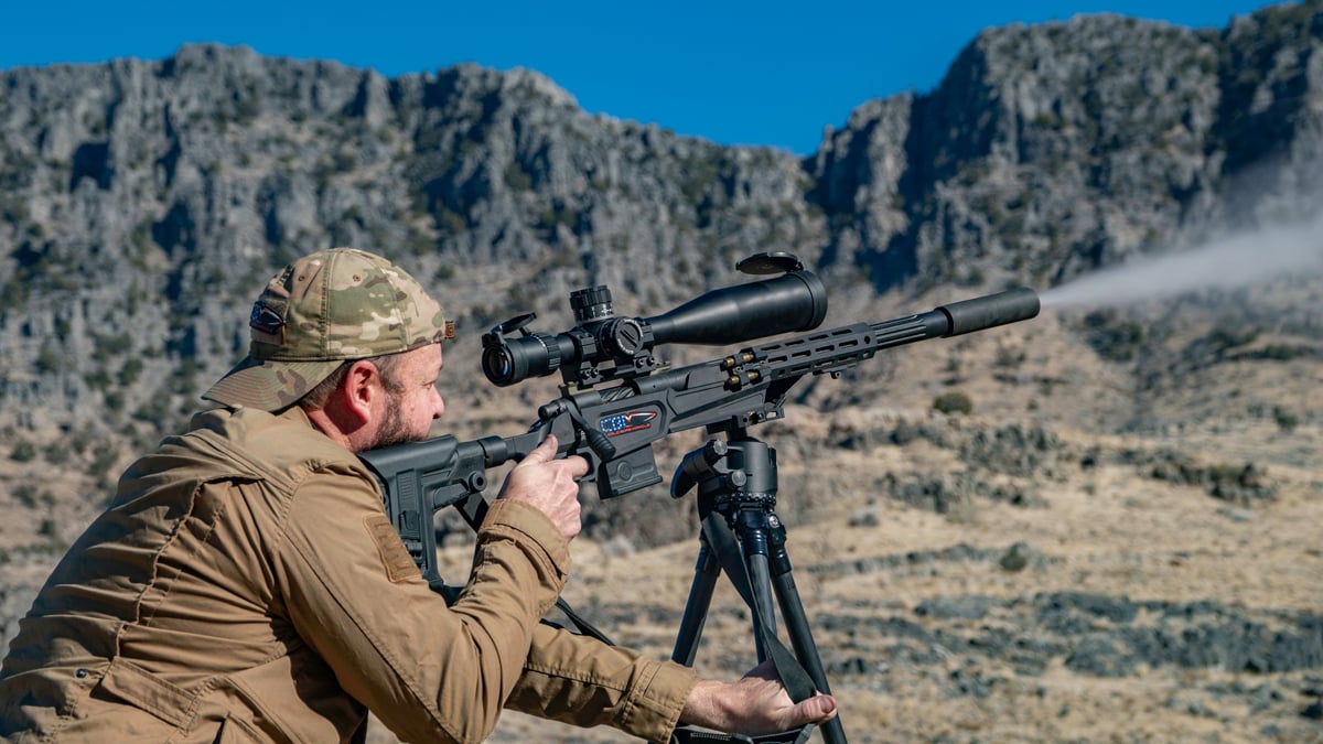 shooting bolt action rifle with Zeroed 36