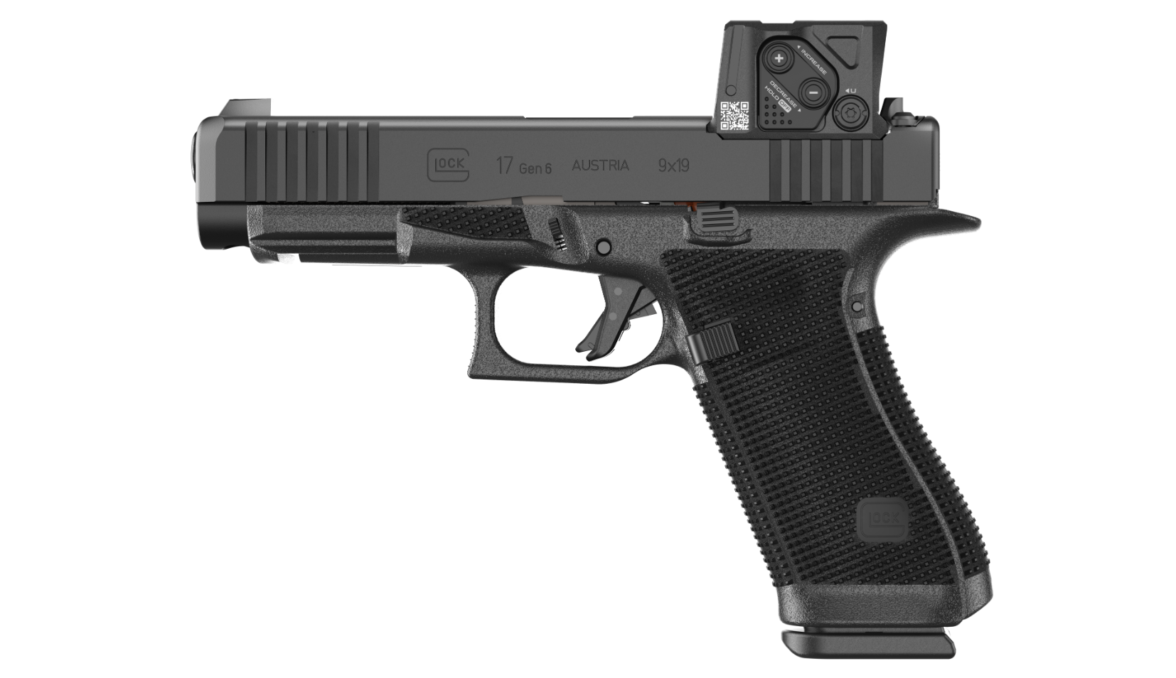 GLOCK 17 GEN 6 COA, Full Size, DLC Finish, Fixed Sights, Aimpoint COA Optic, 10 Rounds, 3 Magazines