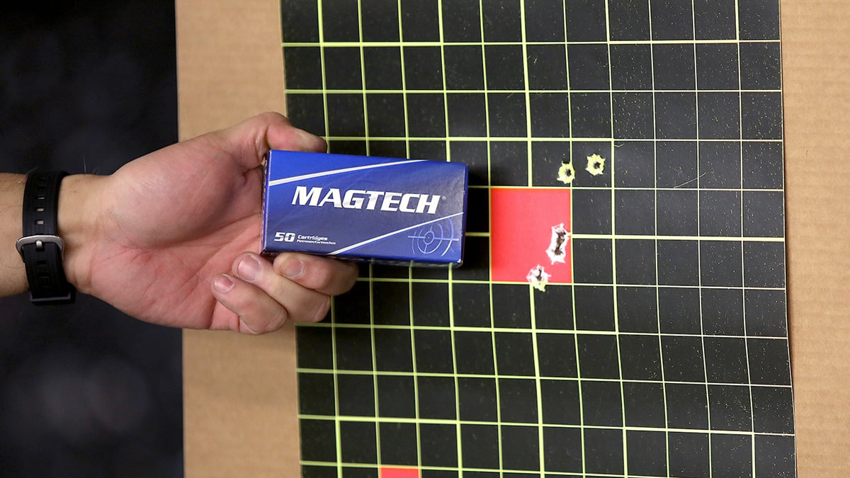 15-yard target with ammo