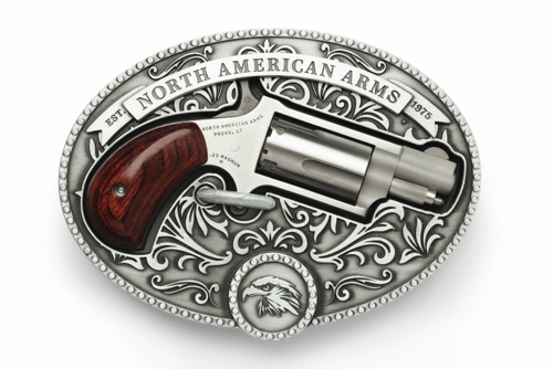 NORTH AMERICAN ARMS 22 WMR CHUCKWAGON BELT BUCKLE