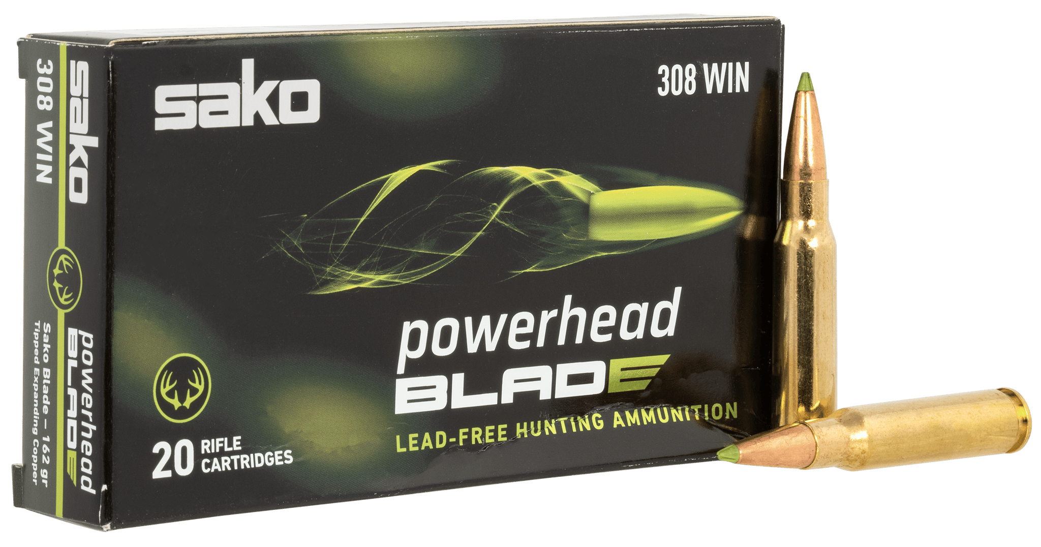 Sako Powerhead Blade .308 Win 162 gr LFBT 20rds Rifle Ammo for Environmentally-Friendly Precision - JASPHB308W162B