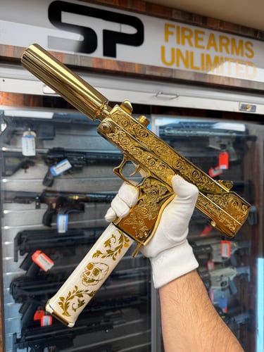 MASTERPIECE ARMS INC Iron Monkey 24k Gold Plated Pistol 1 of 50 Limited Drop EZ MAC  CHEESE