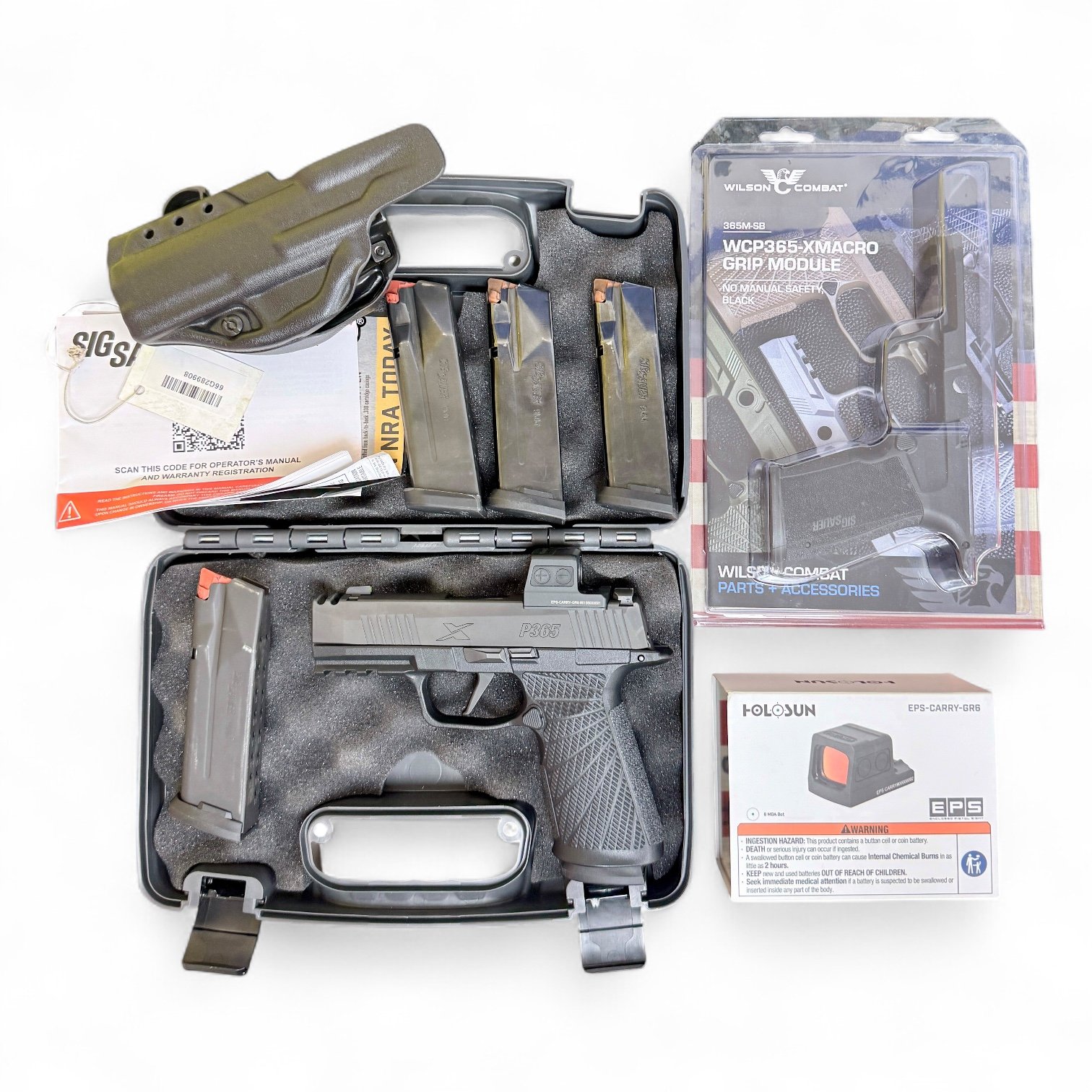 SIG SAUER P365 XMACRO COMP EPS CARRY WILSON COMBAT COMBAT GRIP 9mm luger (9x19 para)