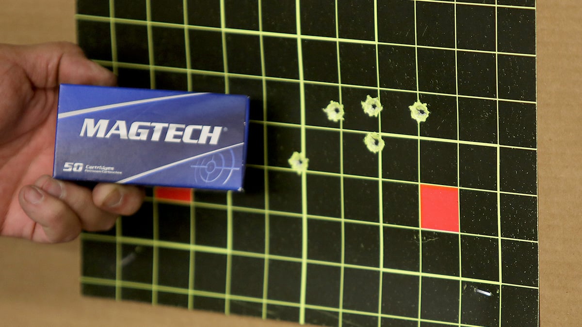 target shot with 9mm ammo