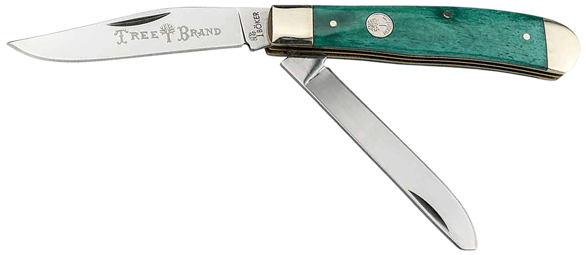 Boker Manufactory Traditional Series 2.0 Trapper Folding Knife Clip Point/Spey, Green