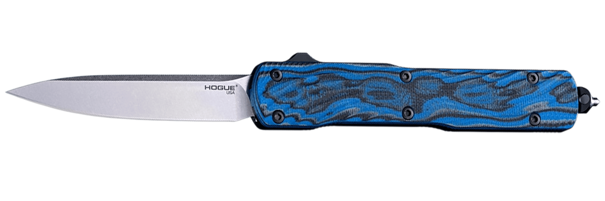 Counterstrike Out the Front Automatic 3.35 inch | Drop Point Blade | 20CV | Tumbled Finish | Black Aluminum Case | G10 Cover | G-Mascus | Blue Lava