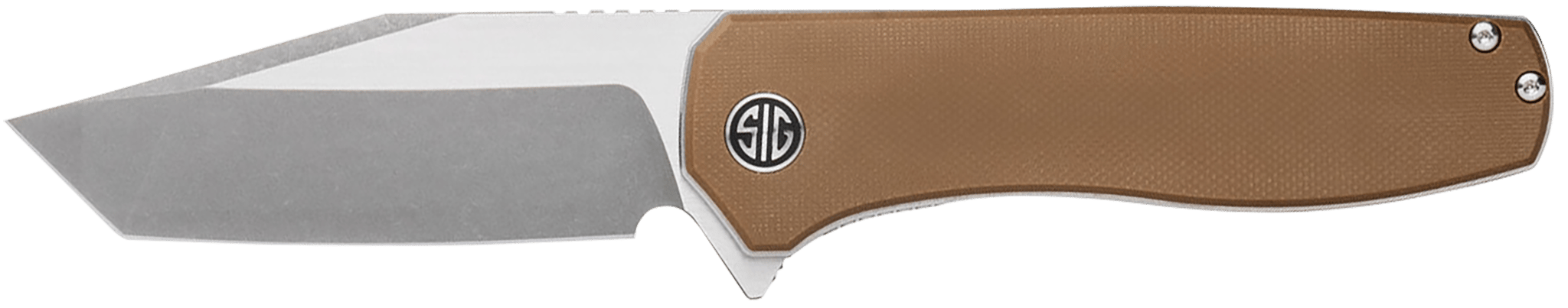 Eikonic Knife Company XI SBRN Xiphos  3.40 Folding Modified Tanto Plain Dark Acid Stonewash/Satin Nitro-V Blade, 4.20 Coyote Brown G10 Handle