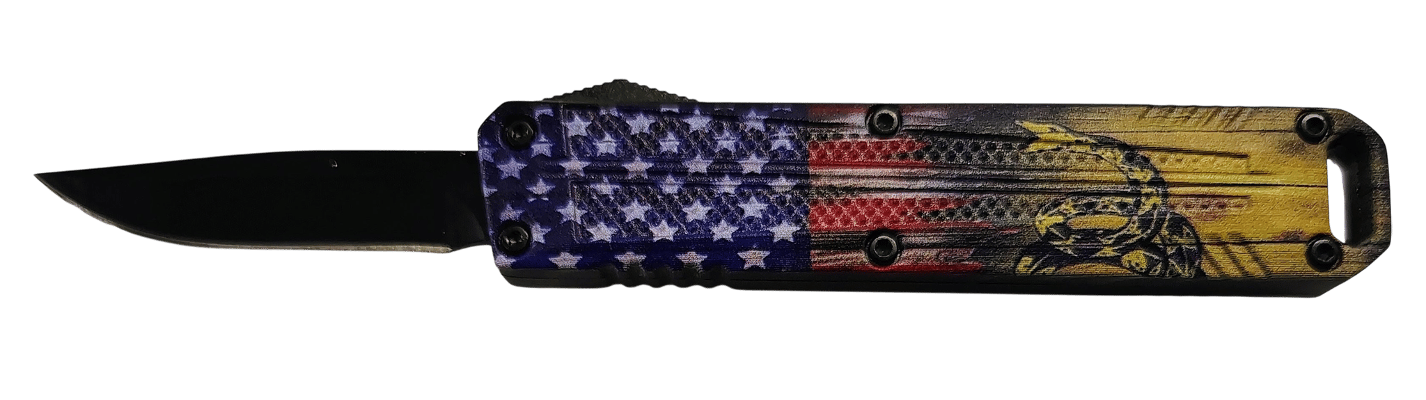 Xcaliber - 728881687584 - Mini 1.80 OTF Drop Point Plain US Flag Knife