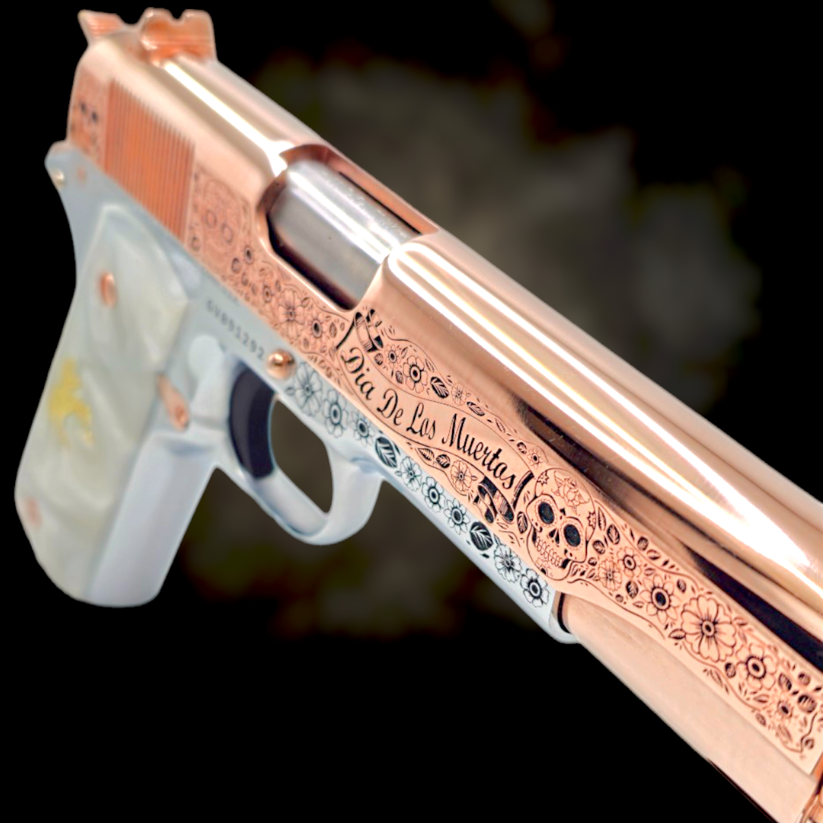 COLT 18K Rose Gold Customized 1911 - Dia De Los Muertos Engraving .45 acp