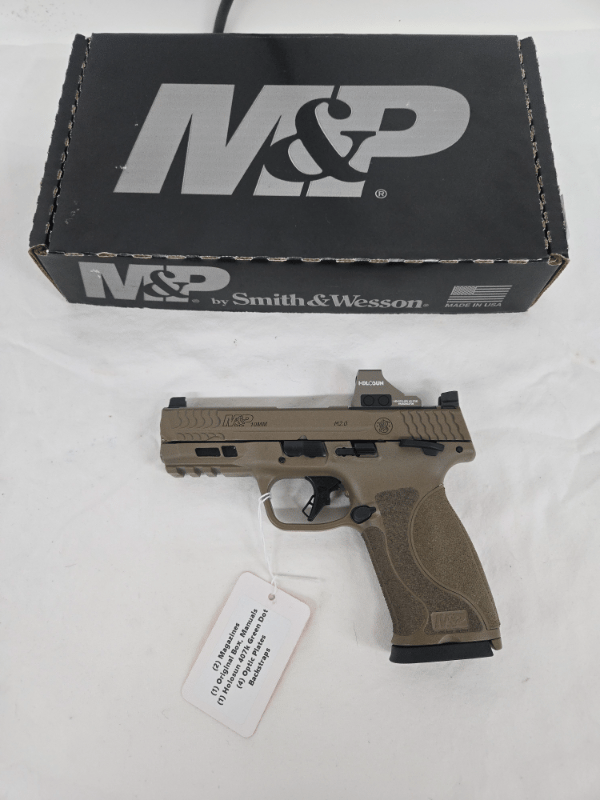 SMITH & WESSON M&P 2.0 TS FDE w/Holosun 407k, 2 Mags, Backstraps, Optic Plates