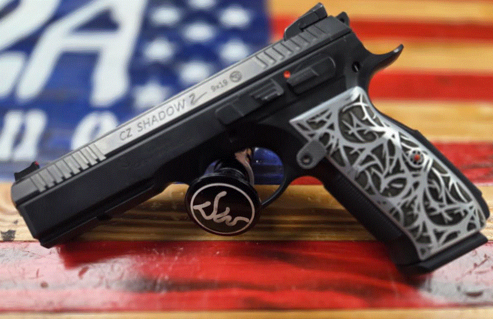 CZ CZ Shadow 2, Semi Auto Pistol, 9mm, 4.5in, SA/DA, Black, Silver Wicked Grips, Two Magizines.