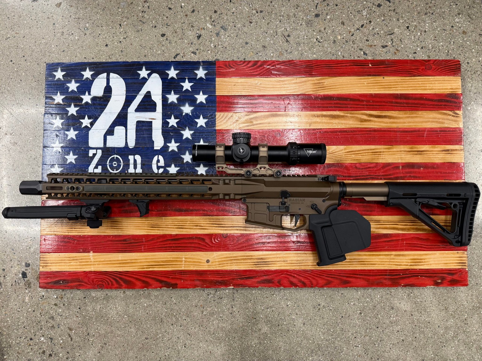 RADIAN WEAPONS Radian, A-DAC 15, FDE, 16" Barrel, 556, Trijicon 1-8, Ambi Lower, Bipod, Fin Grip, HandStop, Q Blast Deflector, Semi-Auto