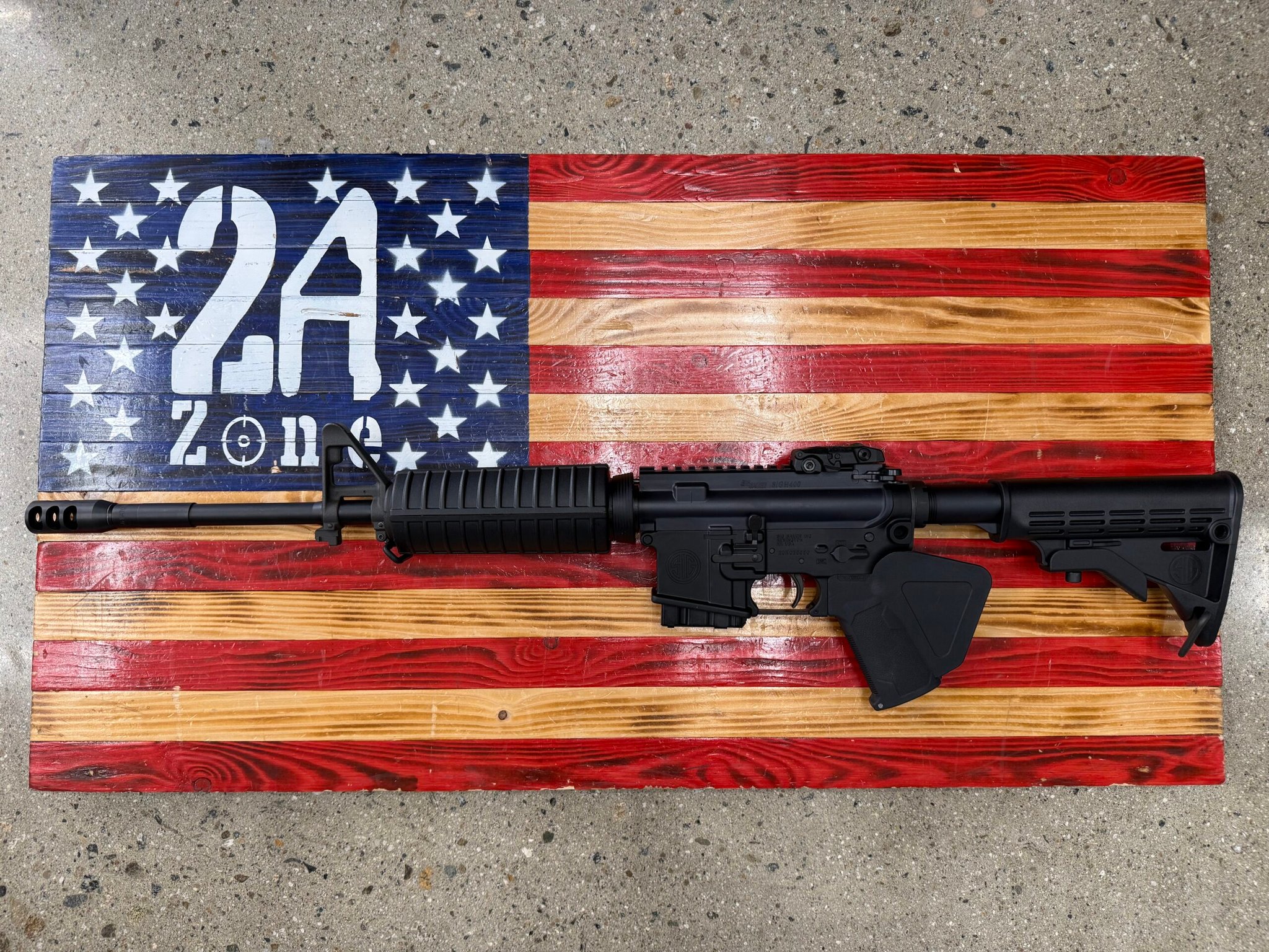 SIG SAUER Sig Sauer SigM400, Black, 5.56, 16" Barrel, Featureless, Semi-Auto, Iron Sights, 1 10 Round Magazine, No Lock, No Case