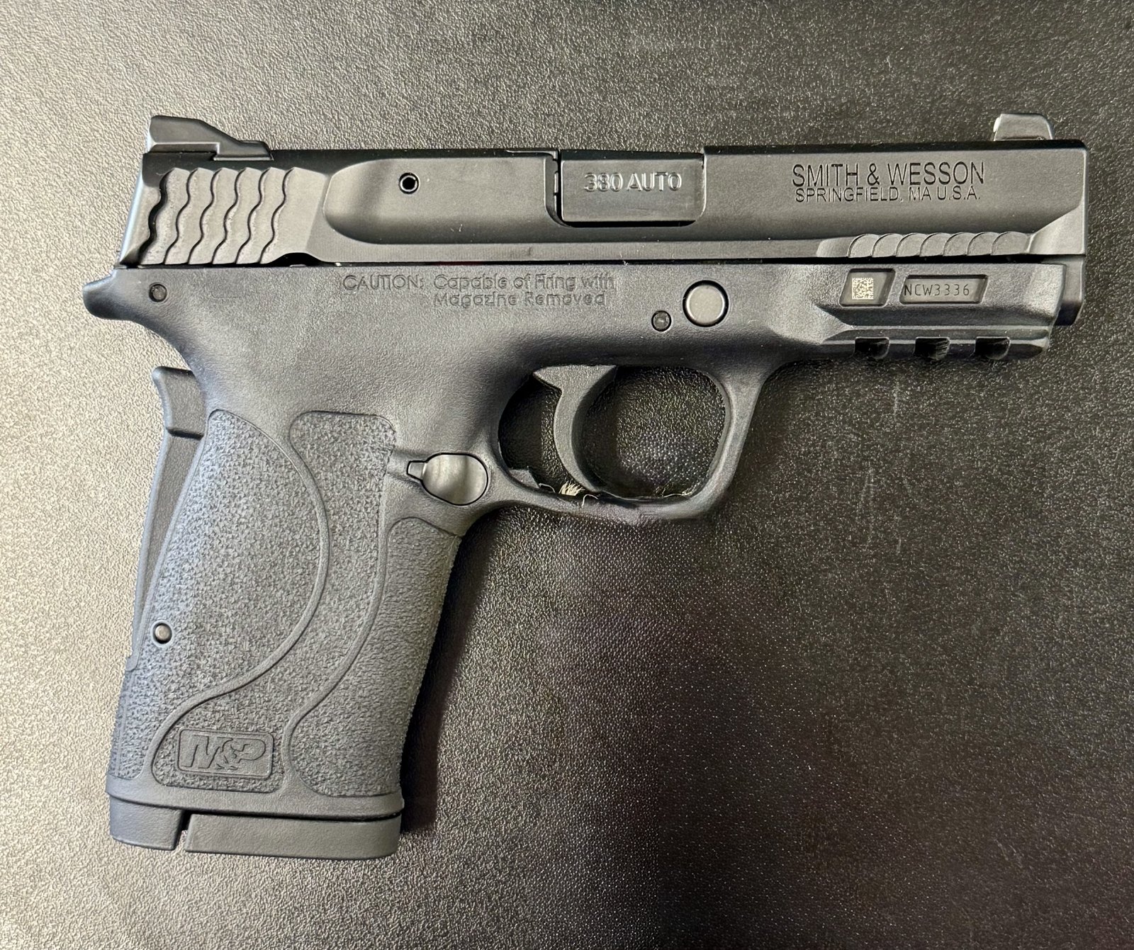 SMITH & WESSON SMITH & WESSON 380 SHIELD EZ, .380, 3.675" Barrel, Black, Semi Auto, 3 8 Round Magazines, OEM Box, OEM Lock