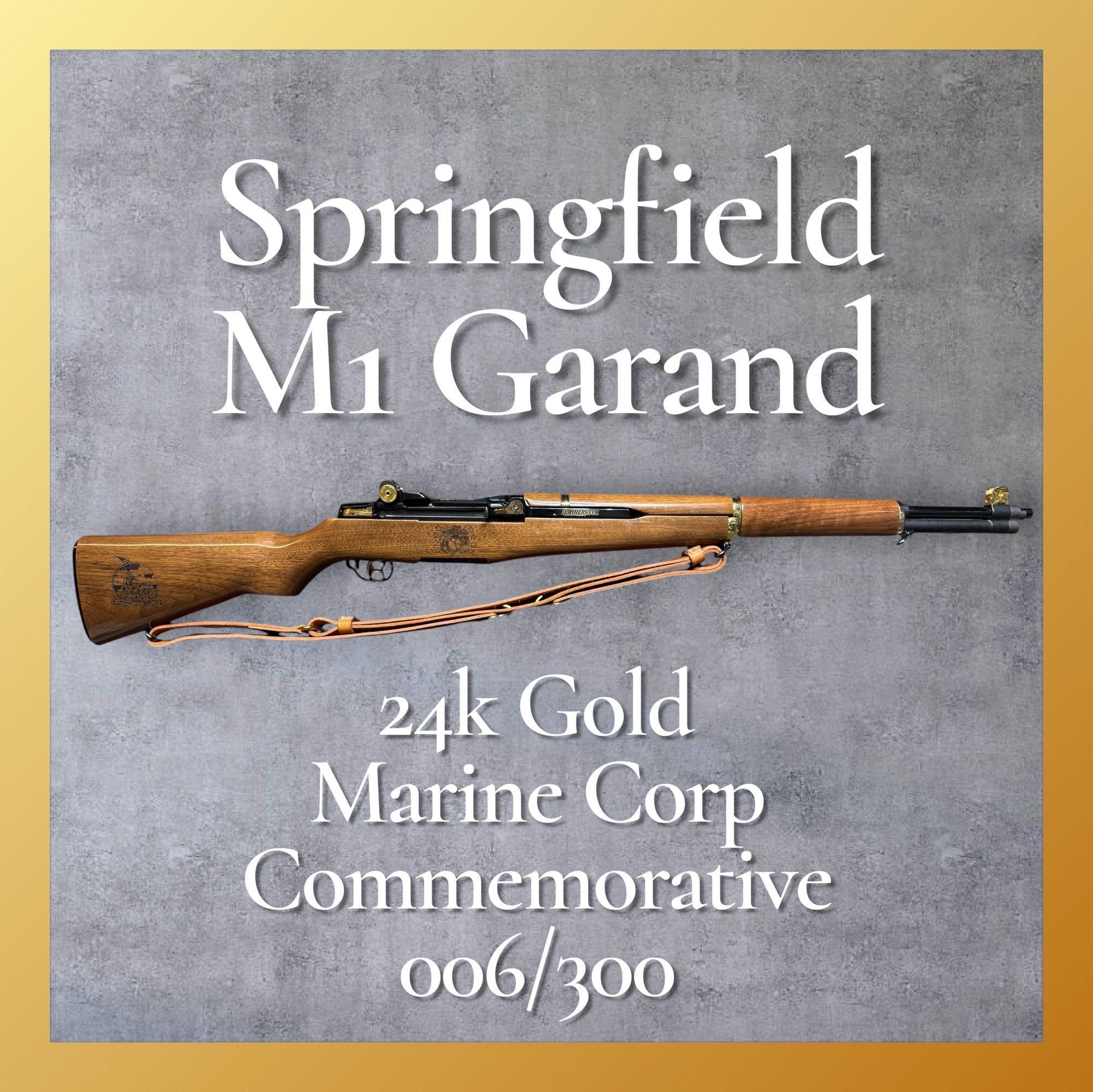 SPRINGFIELD ARMORY M1 Garand 24K Gold Marines Tribute .30-06 sprg