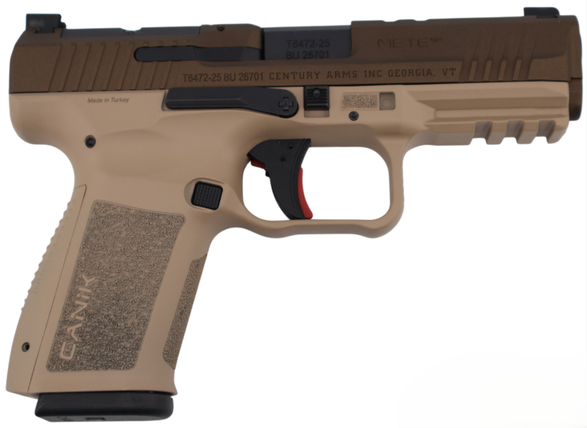 CENTURY CANIK METE SF ONE SERIES 9MM PORTED BARREL TWO TONE TAN PSTL 4.19 BRL 1-15RD MAG