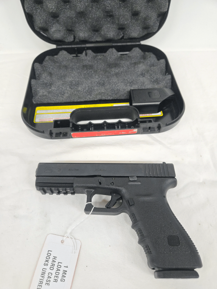 GLOCK G21 SF Gen 3 w/Original Hard Case, Mag, Speedloader, Rare Picatinny Rail Version