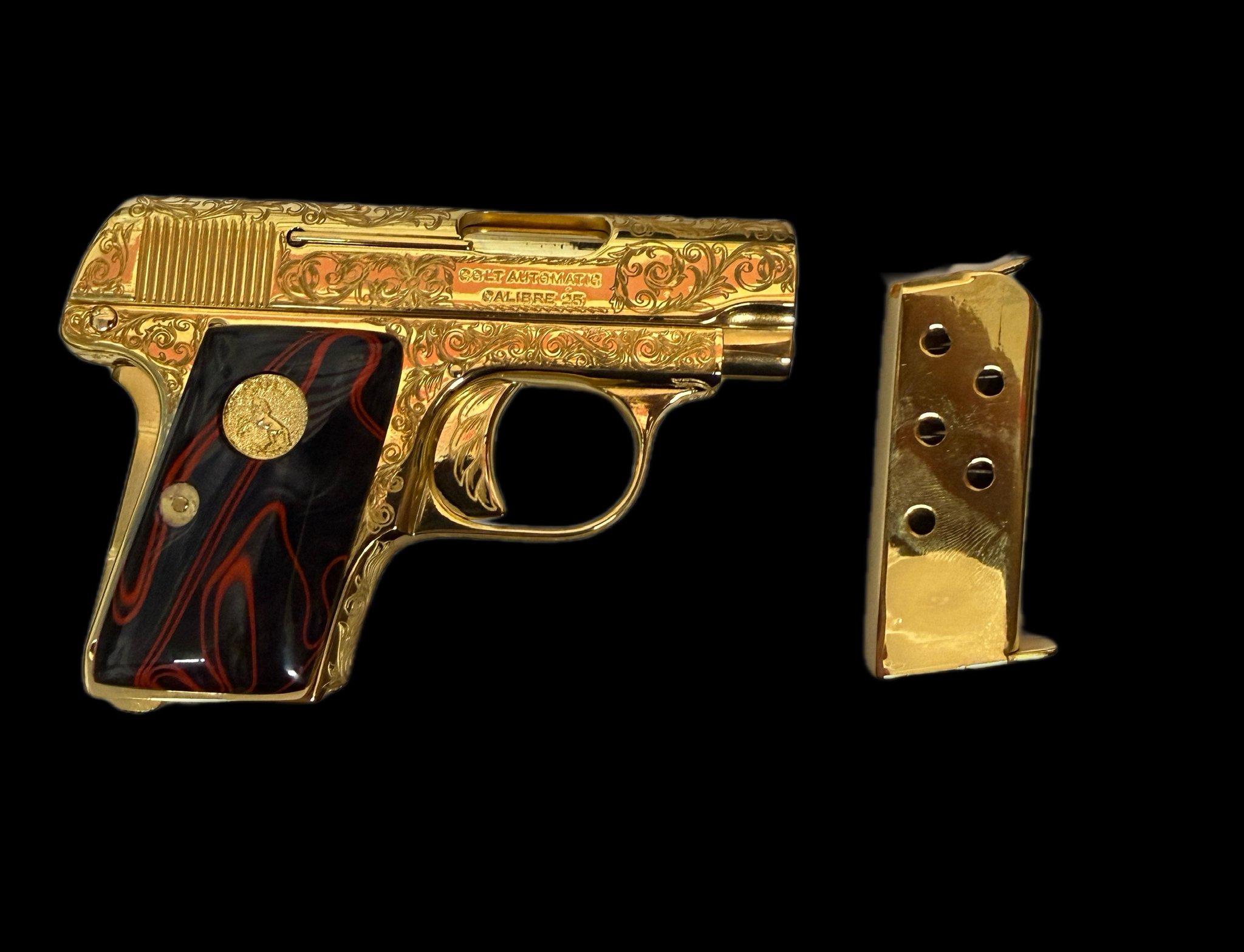 COLT Custom Engraved Gold Plated 1908 Vest Pocket Pistol