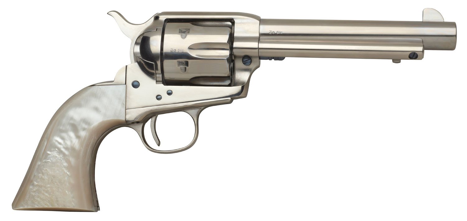 Taylors and Company 555113 1873 Cattleman 45 Colt (LC) 6 Round 5.50 Nickel Mother of Pearl Grip