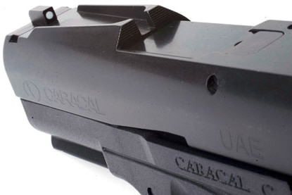 closeup of the fast sights