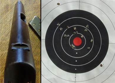 Colt 1903 Pocket Hammerless sights plus target.