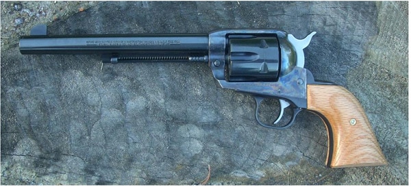 revolver with a long barrel