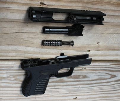 The Springfield XDS field stripped.