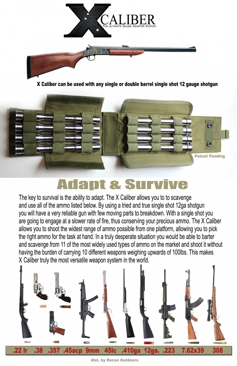 x caliber gauge adapter magazine ad