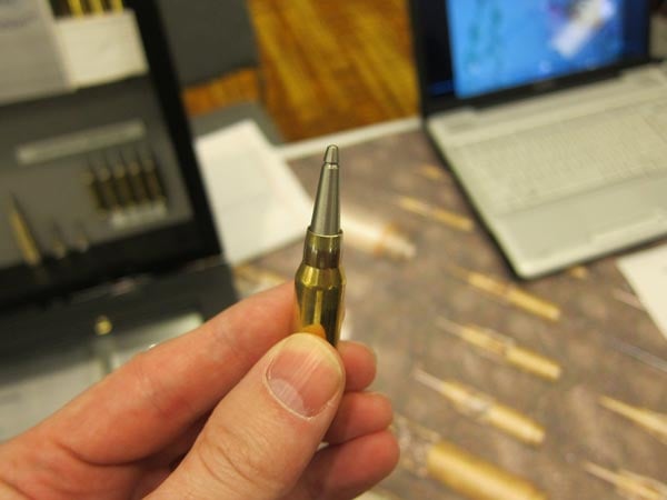Supercavitating ammunition for shooting underwater.