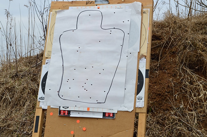 A_target_after_50_rounds_of_bump_firing_as_quickly_as_possible_from_a_distance_of_25_yards