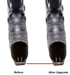 An upgraded pistol will feature a milled dot on the magazine opening. (Photo: Walther)