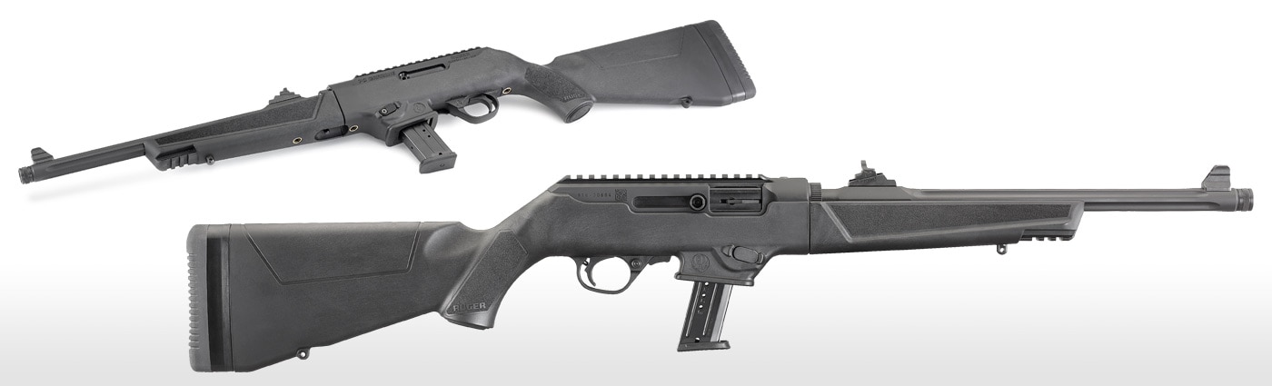 The pistol-caliber 9mm PC Carbine from Ruger can be configured to accept SR9, Security-9, Ruger American Pistol, or Glock magazines. (Photo: Ruger)