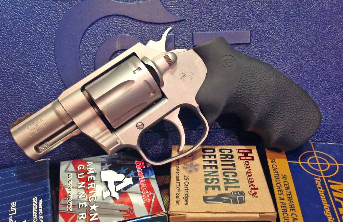 The Colt Cobra snubbed nose revolver. Although we expected no less than perfection, the Cobra fired all ammo with 100 percent reliability. (Photo: Kristin Alberts/Guns.com)
