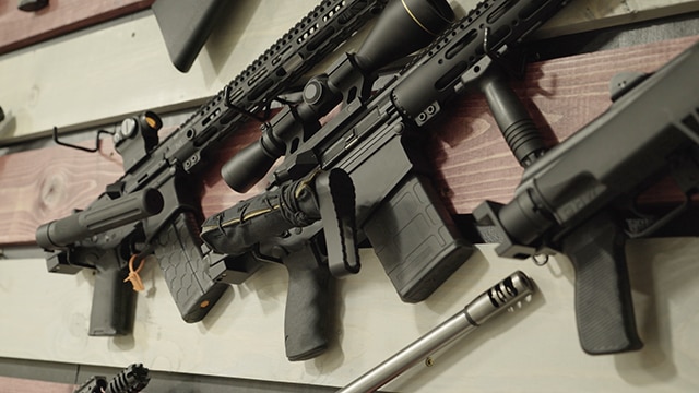 closeup shot of couple custom builds with DFA stocks