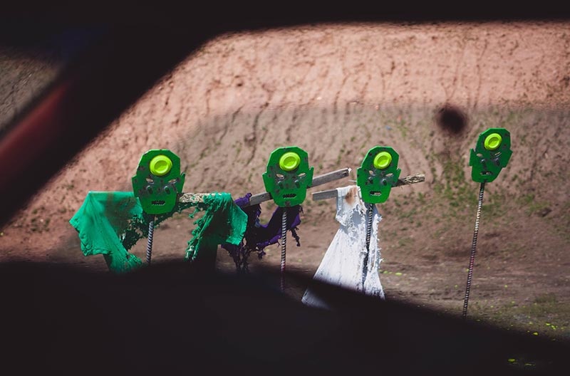 zombie shooting targets at outdoor range