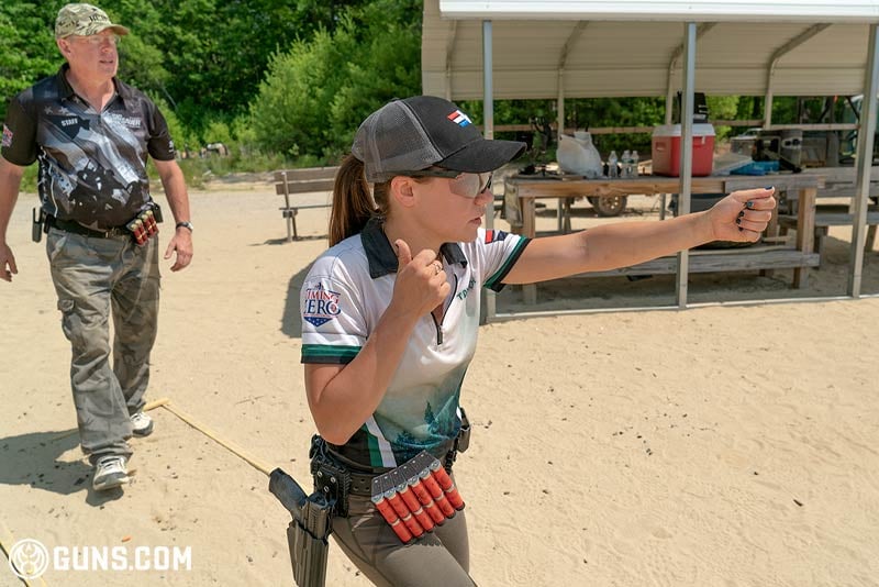 Taylor Thorne chooses her line and preps for a stage.
