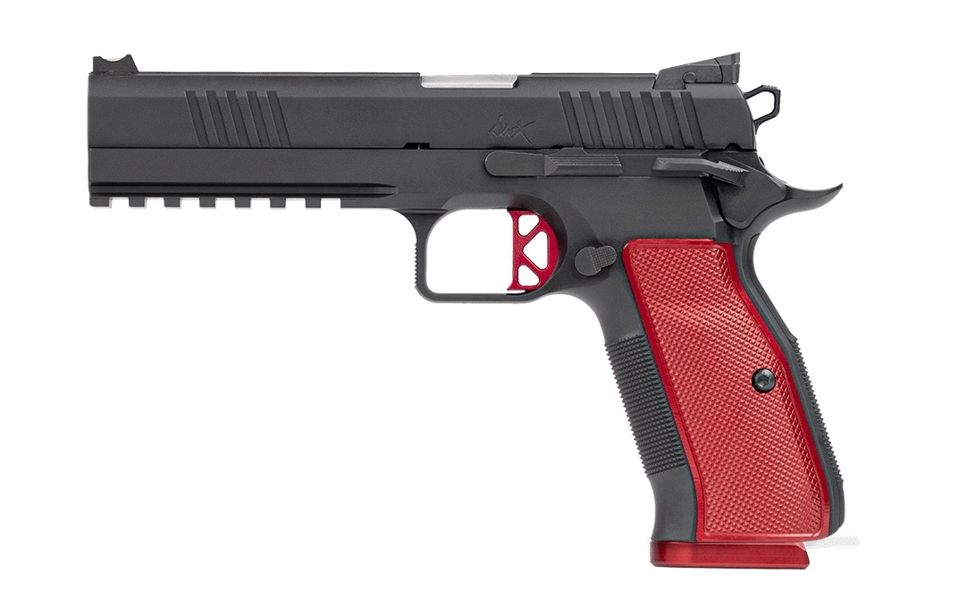 The DWX has an adjustable rear sight, aluminum grips, an ambi thumb safety, a fiber-optic 1911-style front sight, CZ Shadow 2 style rear sight, flat K-style trigger, and checkering on both the mainspring housing and front strap. (Photo: Dan Wesson)